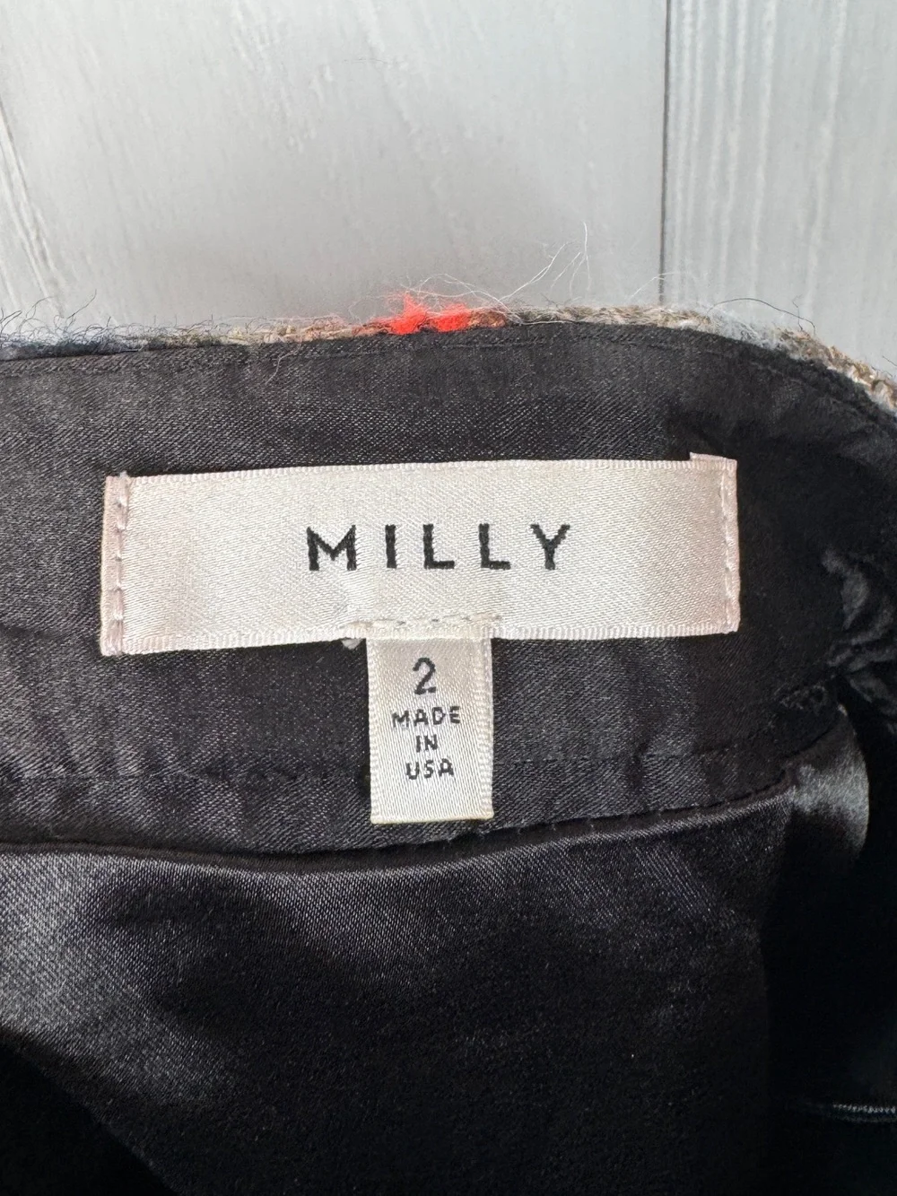 Milly Wool Mohair Alpaca Blend Tweed Skirt Women's Designer Textured 2